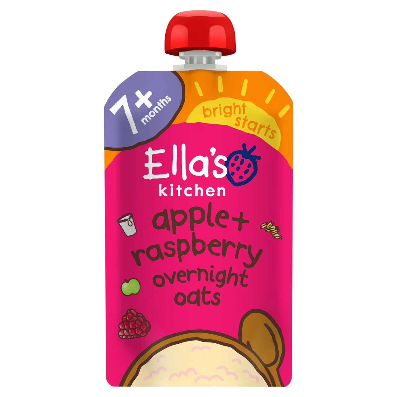 Ella's Kitchen Organic Apple & Raspberry Overnight Oats 7+ Months 100g