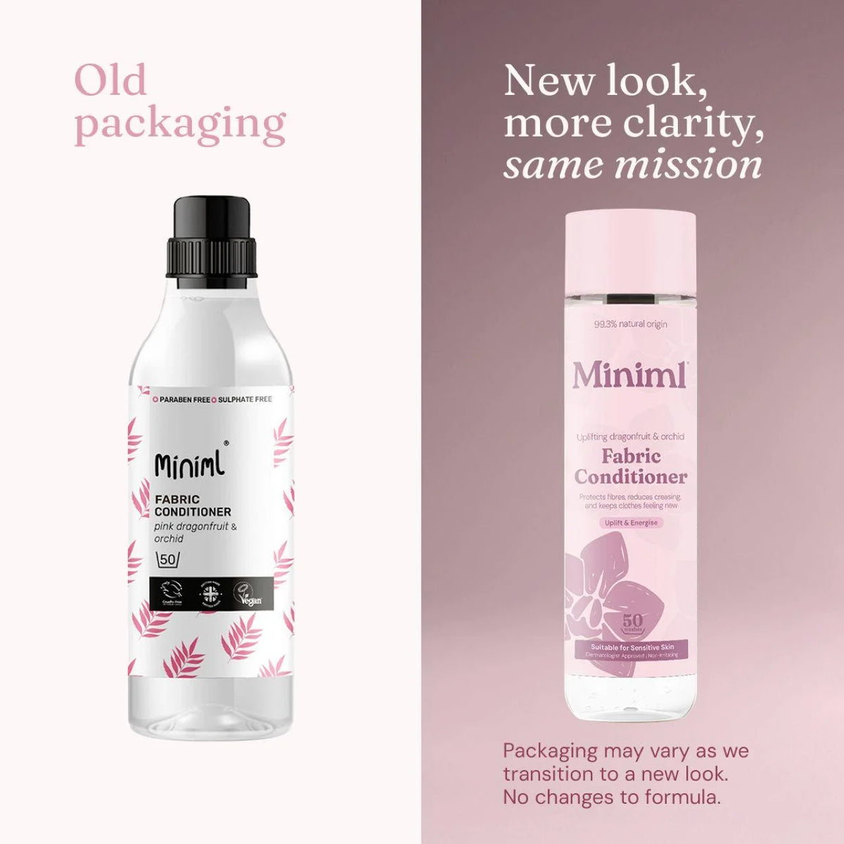 Miniml Fabric Conditioner Pink Dragonfruit & Orchid Bottle 1L
