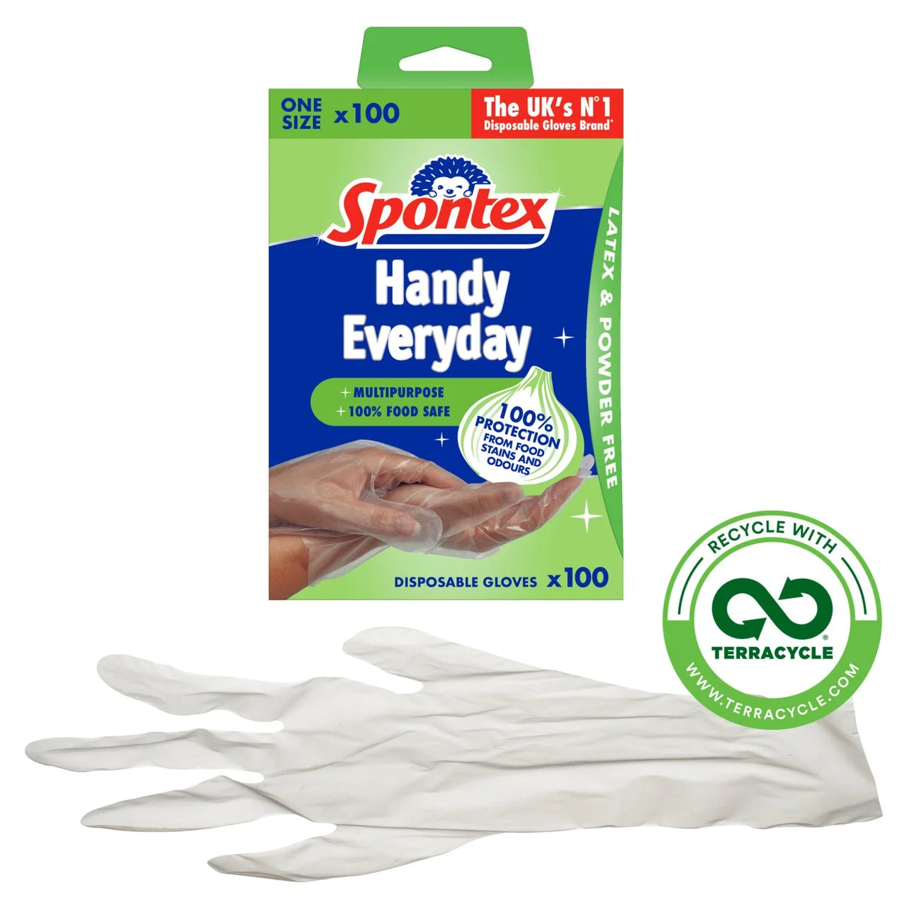 Spontex Disposable Gloves Multipurpose Latex Free 100 per pack