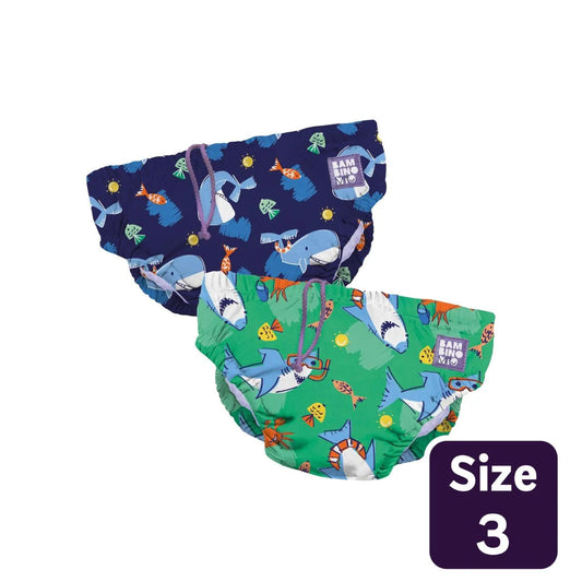 Bambino Mio Reusable Swim Nappy, Squeak & Finn, 1-2 years Size 3-4 , 2 per pack