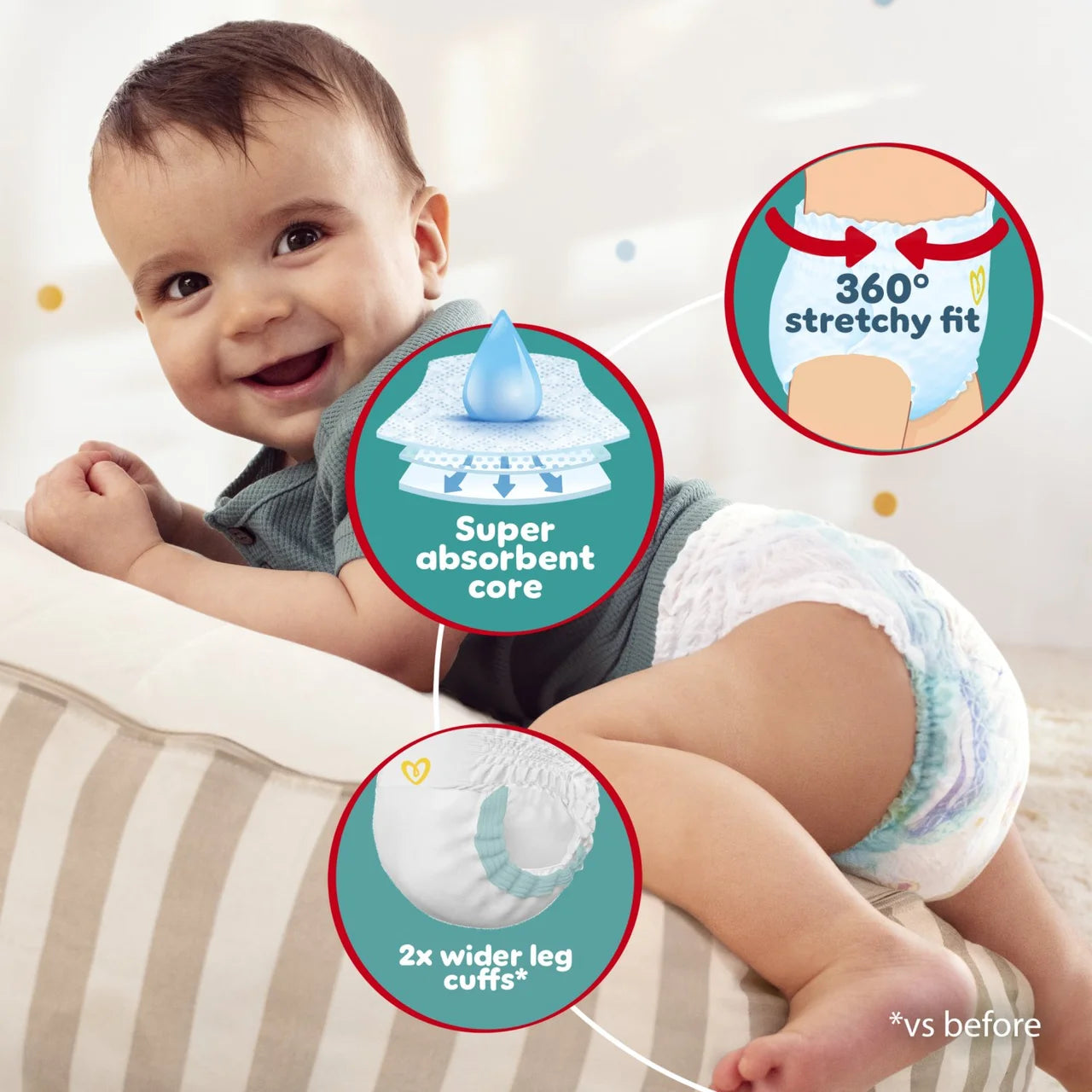 Pampers Baby-Dry Nappy Pants Size 8 (17kg+) Jumbo 44 per  Pack