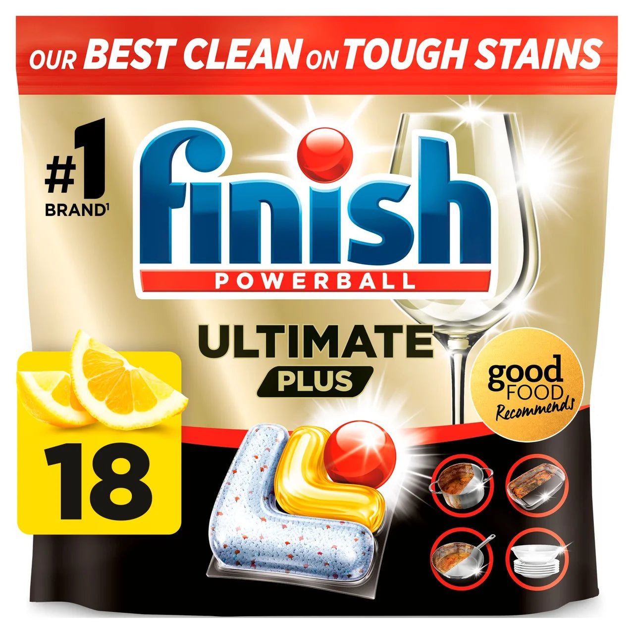 Finish Ultimate Plus All In One Dishwasher Tablets 18 per pack