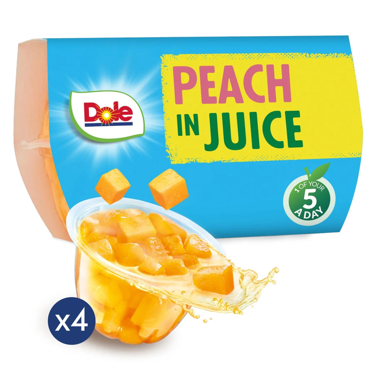 Dole Peaches In Juice Fruit Pots Multipack 4 x 113g