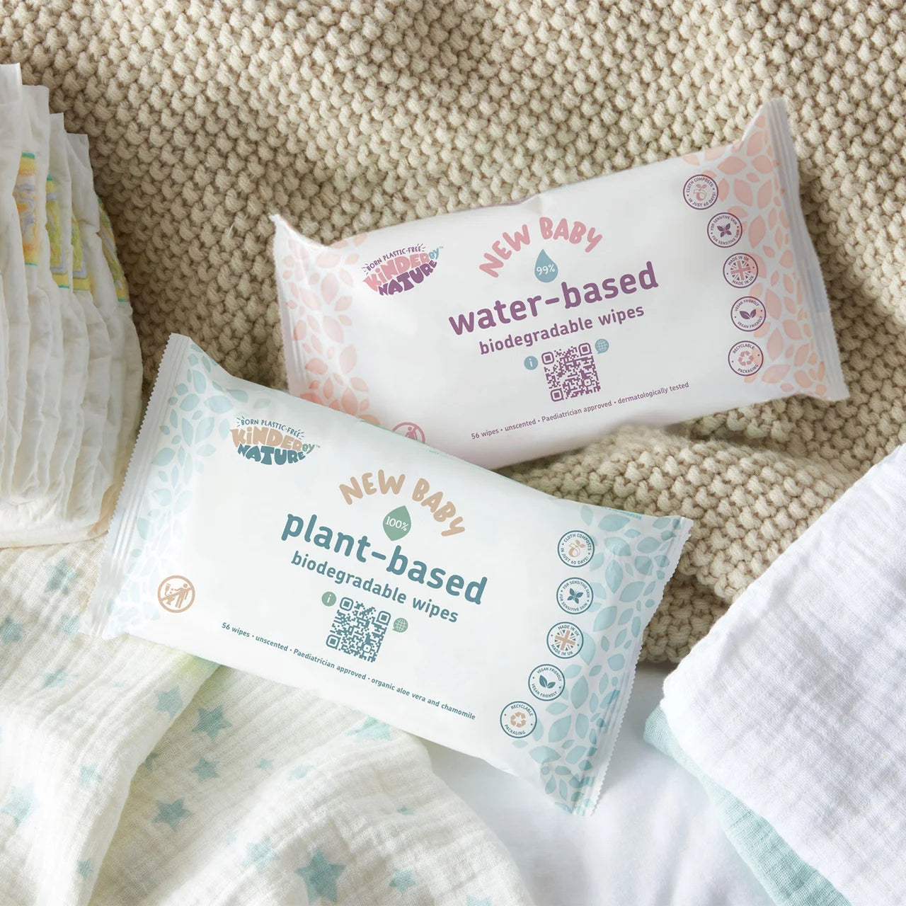 Kinder by Nature Plant-Based Wipes 8 x 56 per pack