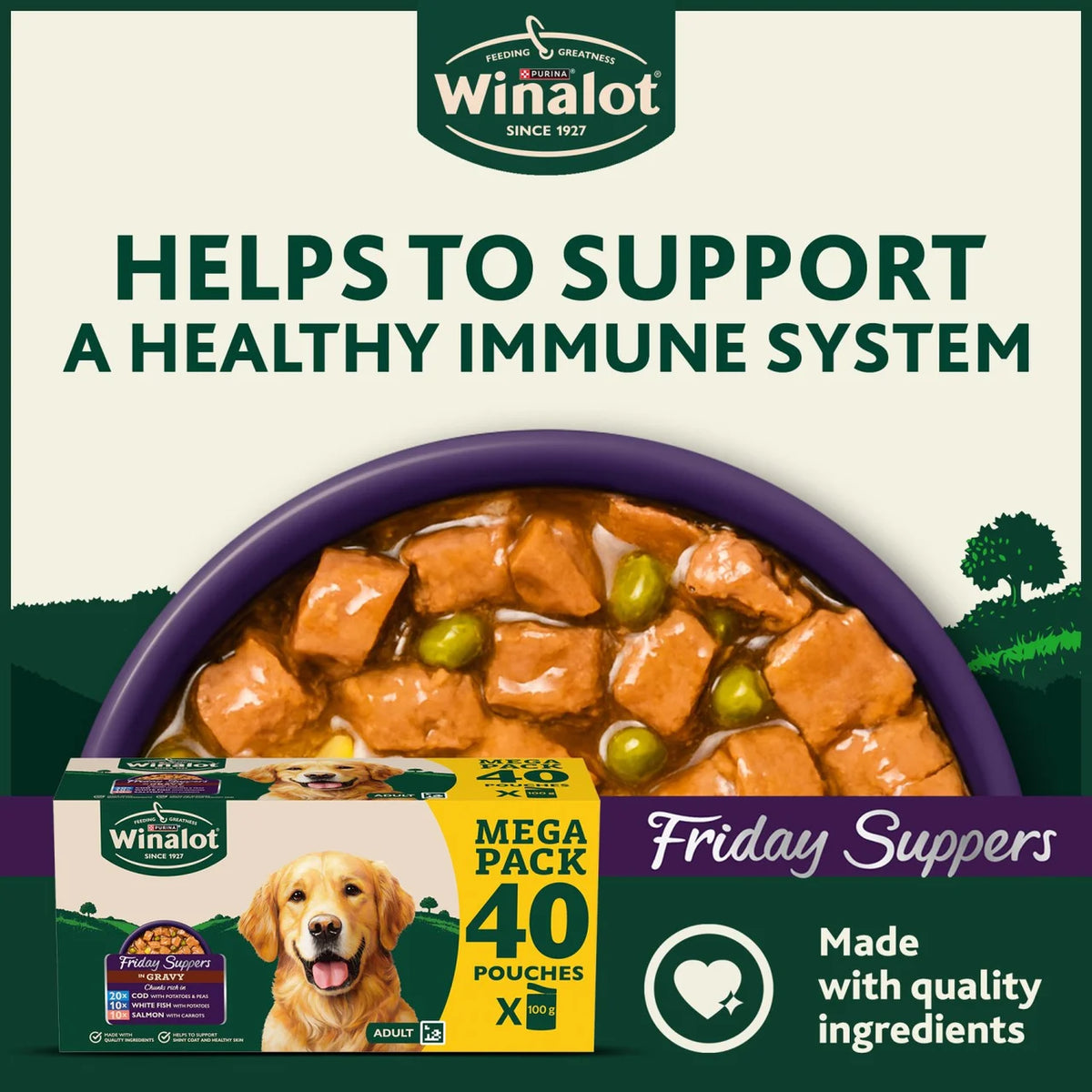 Winalot Friday Suppers Mixed in Gravy Wet Dog Food 40 x 100g