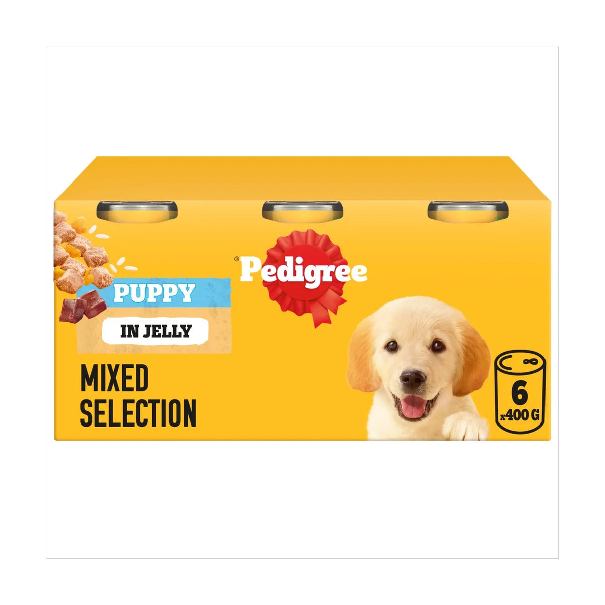 Pedigree Puppy Wet Dog Food Tins Mixed in Jelly 6 x 400g