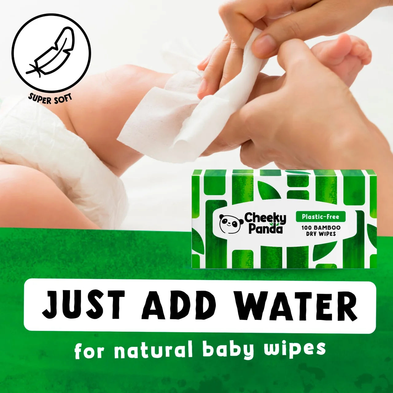 Cheeky Panda Bamboo Dry Wipes 100 per pack