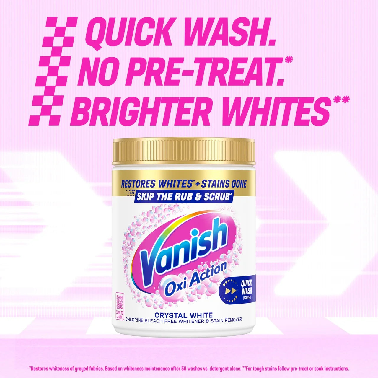 Vanish Oxi Action Fabric Stain Remover Powder Whites 850g