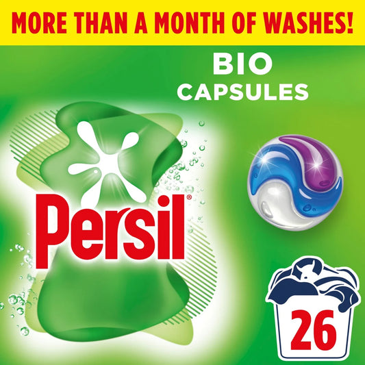 Persil Bio 3 in 1 Laundry Washing Detergent Capsules 26 Washes