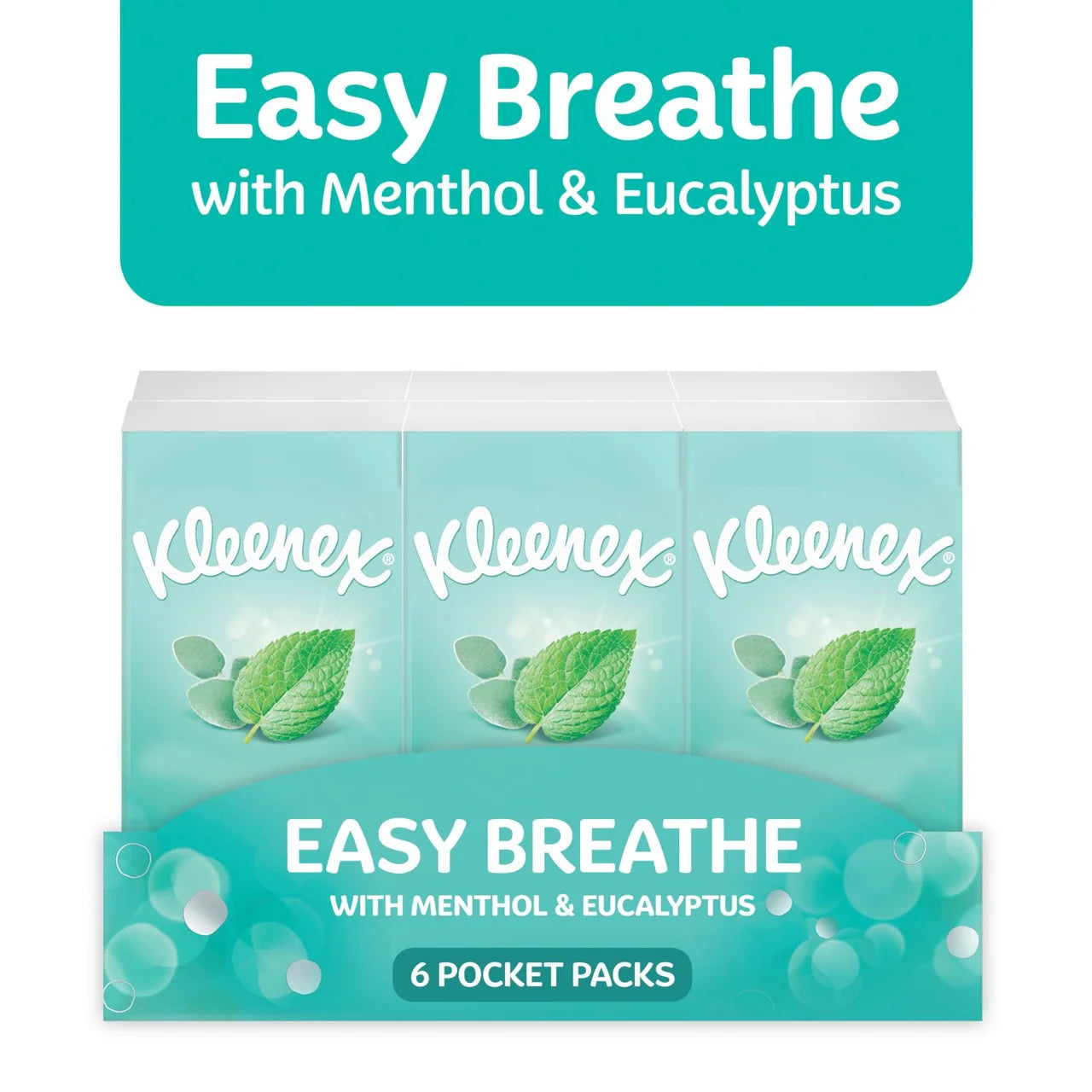 Kleenex Easy Breathe Tissues Pocket Pack 6 x 9 per pack
