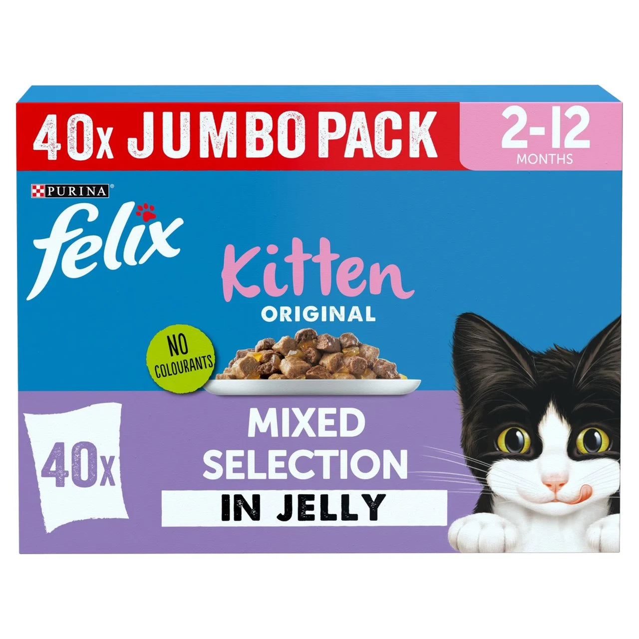 Felix Original Kitten Mixed Selection in Jelly Wet Cat Food 40 x 85g