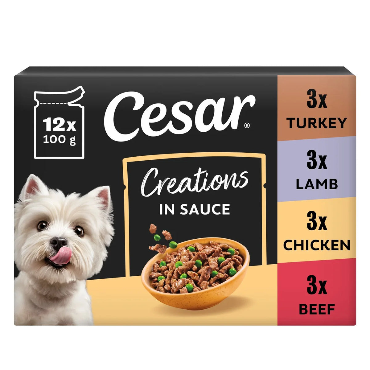 Cesar Deliciously Fresh Dog Food Pouches Mixed Selection in Sauce 12 x 100g