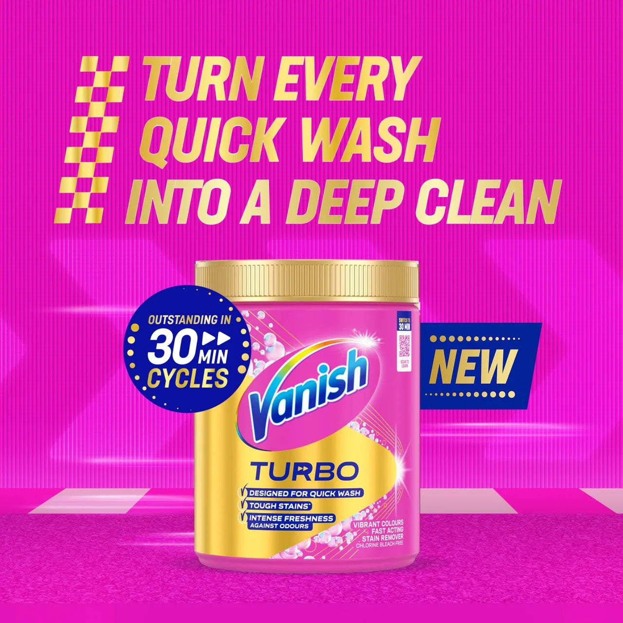 Vanish Turbo Fast Acting Stain Remover Powder 850g