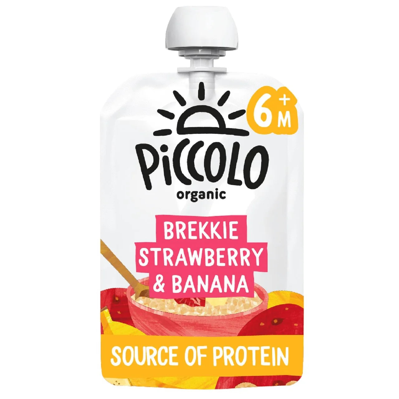 Piccolo Brekkie Strawberry & Banana Organic Baby Food Pouch 6mths+ 100g