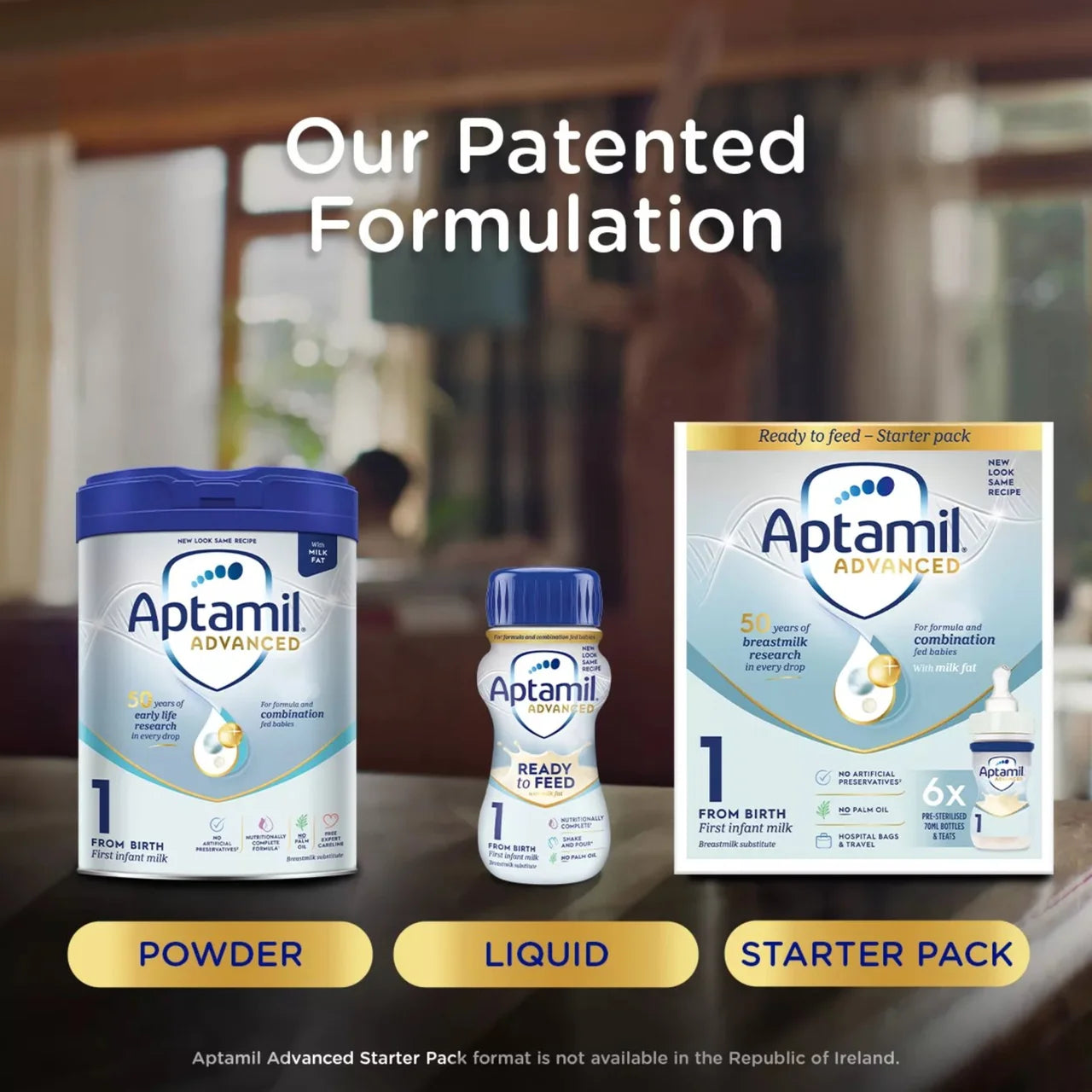 Aptamil Advanced 1 First Formula Baby Milk Liquid Starter Pack from Birth 6 x 70ml