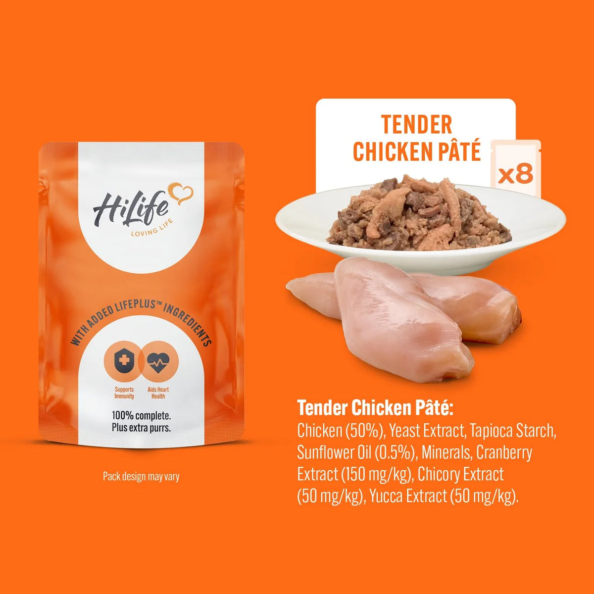 HiLife It's Only Natural Kitten Food - Tender Chicken 8 x 70g