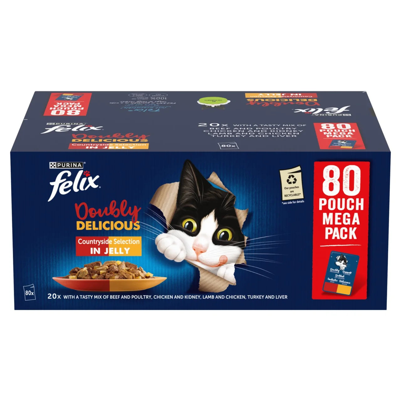FELIX Doubly Delicious Countryside Selection in Jelly Wet Cat Food 80 x 85g