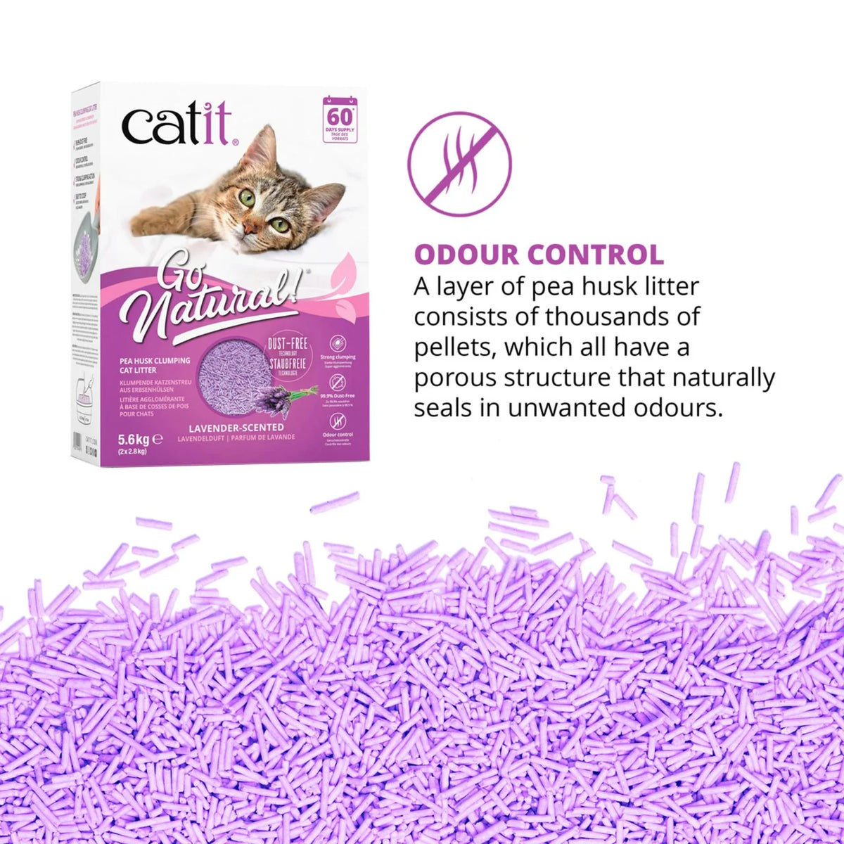 Catit Go Natural Pea Husk Litter, Lavender 5.6kg