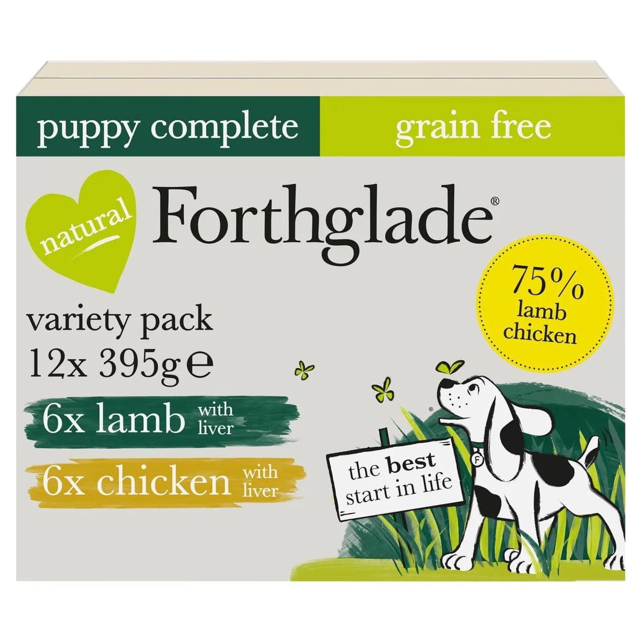 Forthglade Puppy Natural Wet Dog Food Variety Pack 2-12 months 12x395g