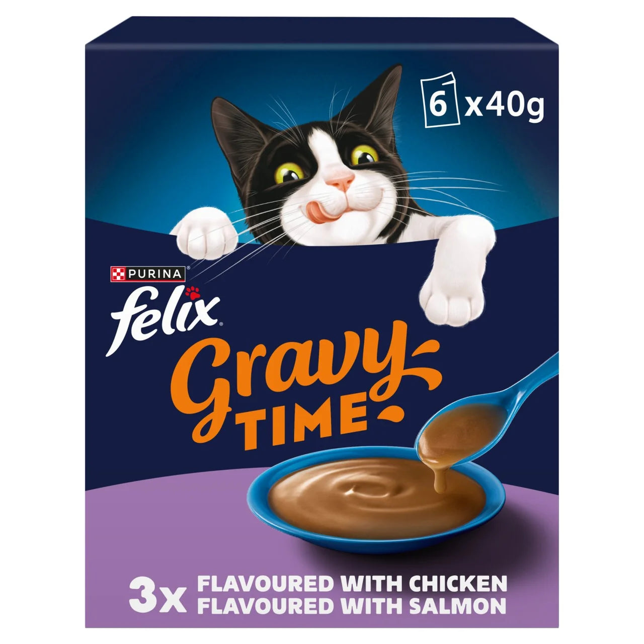 Felix Gravy Time Chicken and Salmon Wet Cat Food 6 x 40g