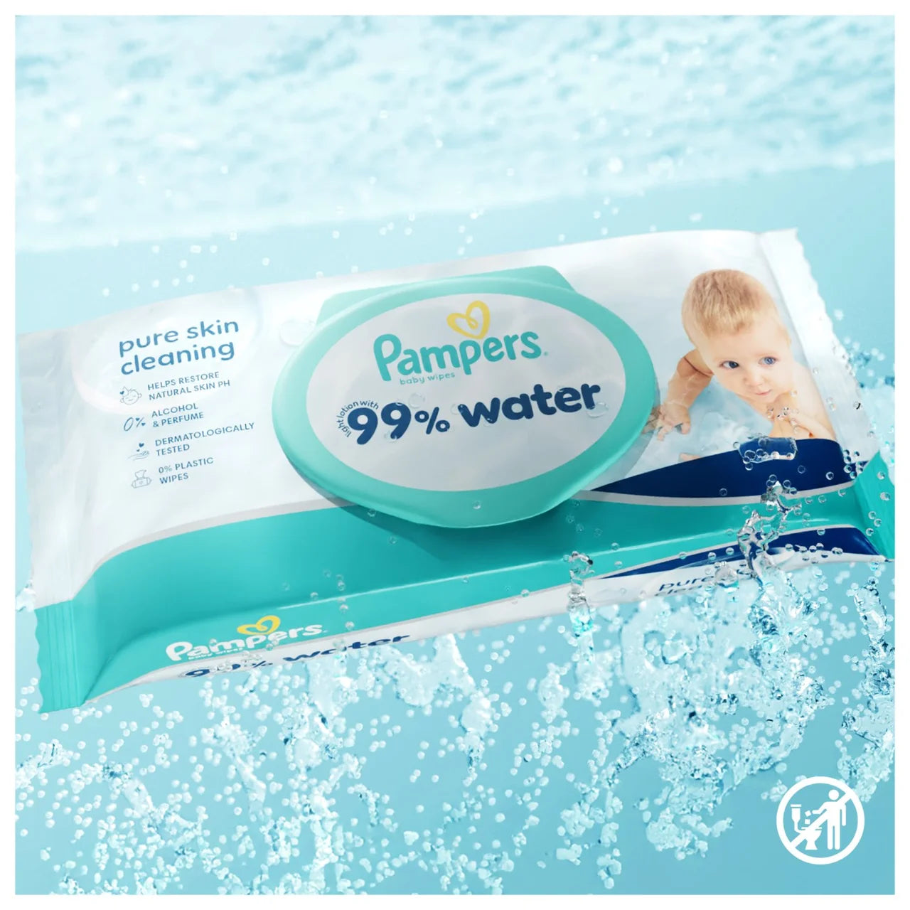 Pampers 99% Water Wipes 60 per pack