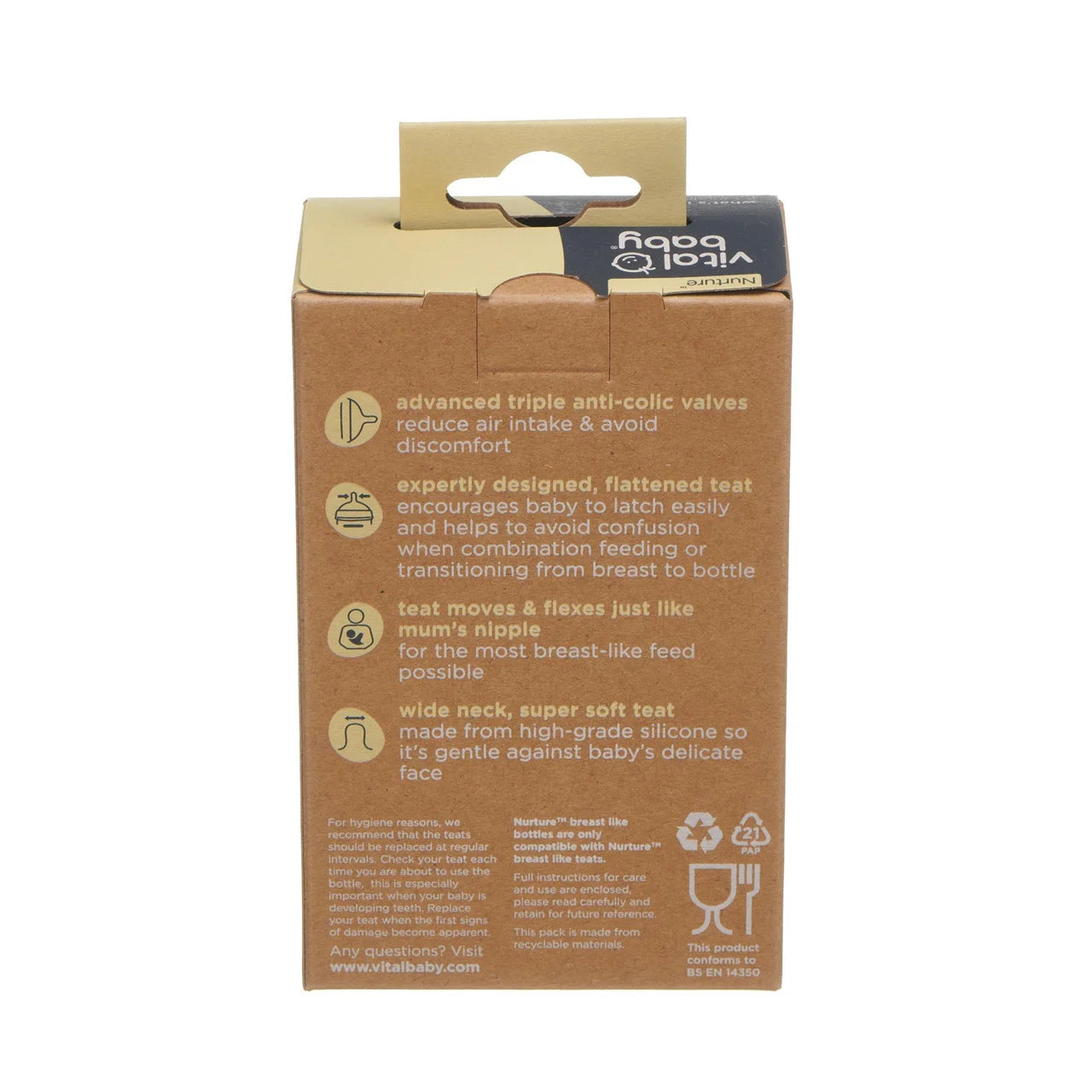 Vital Baby Nurture Breast Like Teats Medium Flow 2 per pack