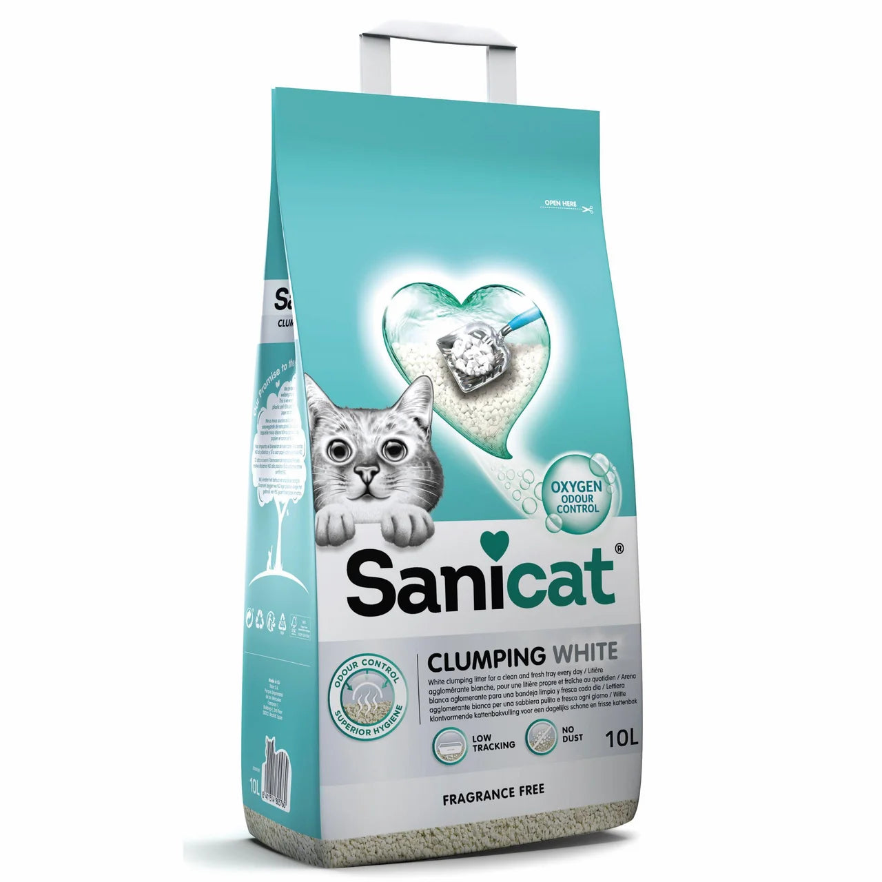 Sanicat Clumping White Unscented Cat Litter 10L