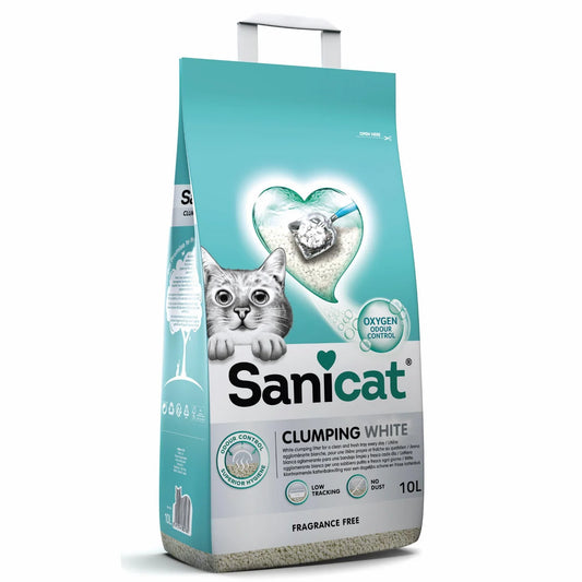 Sanicat Clumping White Unscented Cat Litter 10L