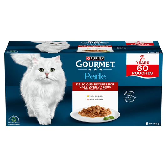 GOURMET Perle Senior 7+ Chef's Collection in Gravy Wet Cat Food 60 x 85g