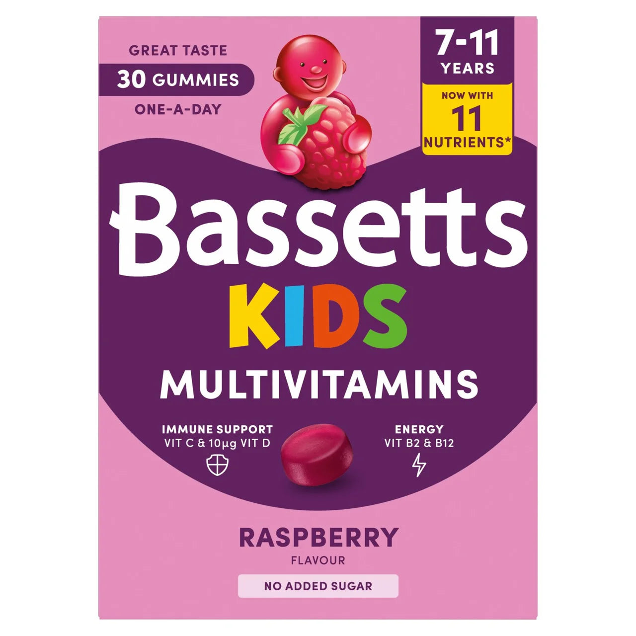 Bassetts Multivitamins, Raspberry 7-11yrs 30 per pack
