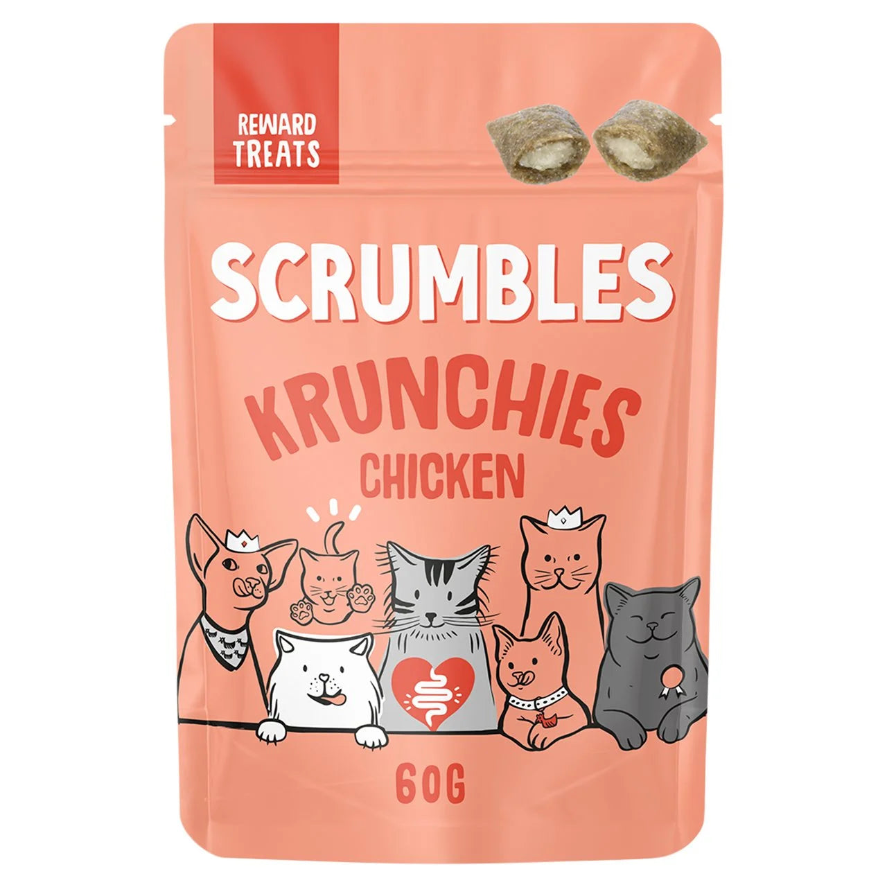 Scrumbles Chicken Krunchies Cat Treat 60g