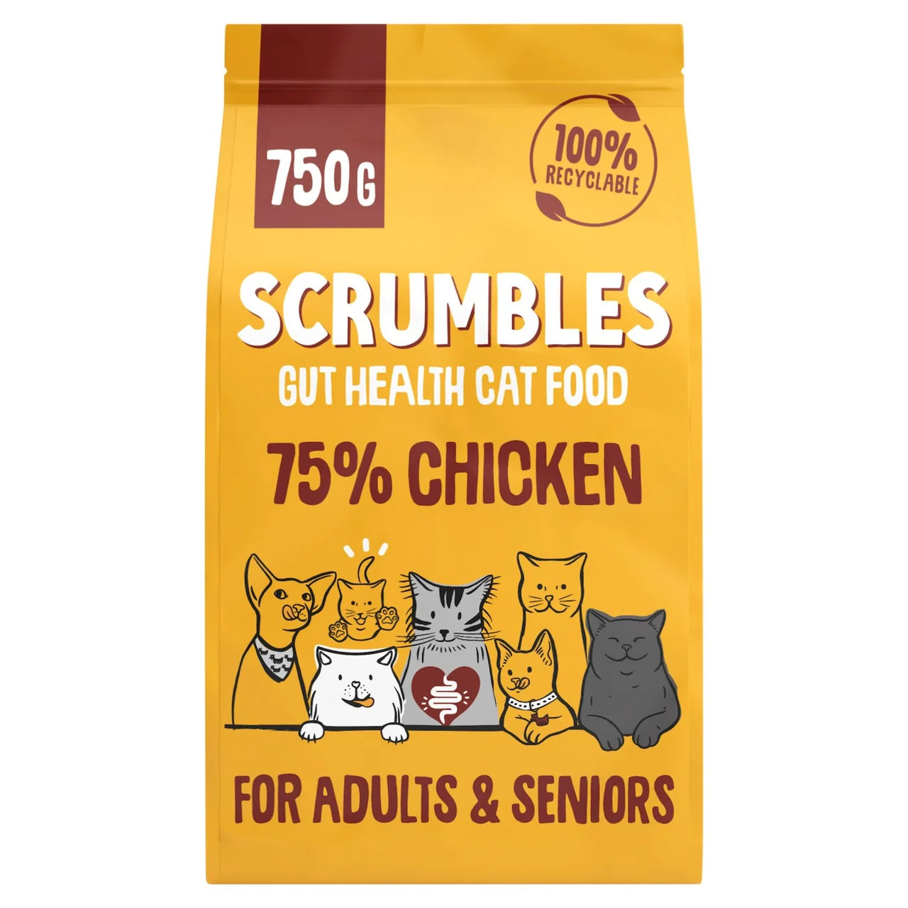 Scrumbles Adult Dry Cat Food Chicken 750g