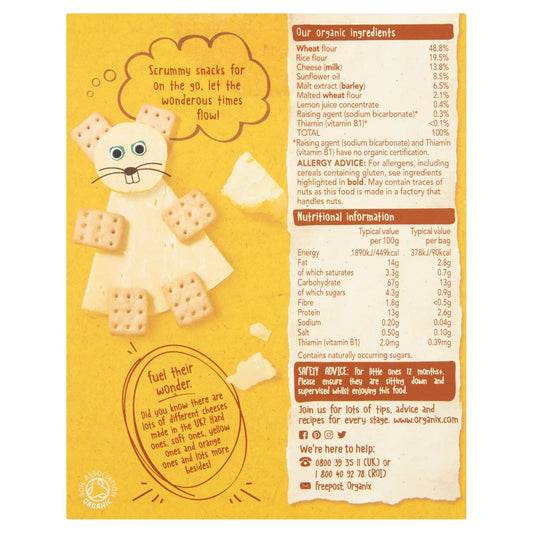 Organix Mini Cheese Crackers Toddler Snacks Multipack 12 months+ 4 x 20g