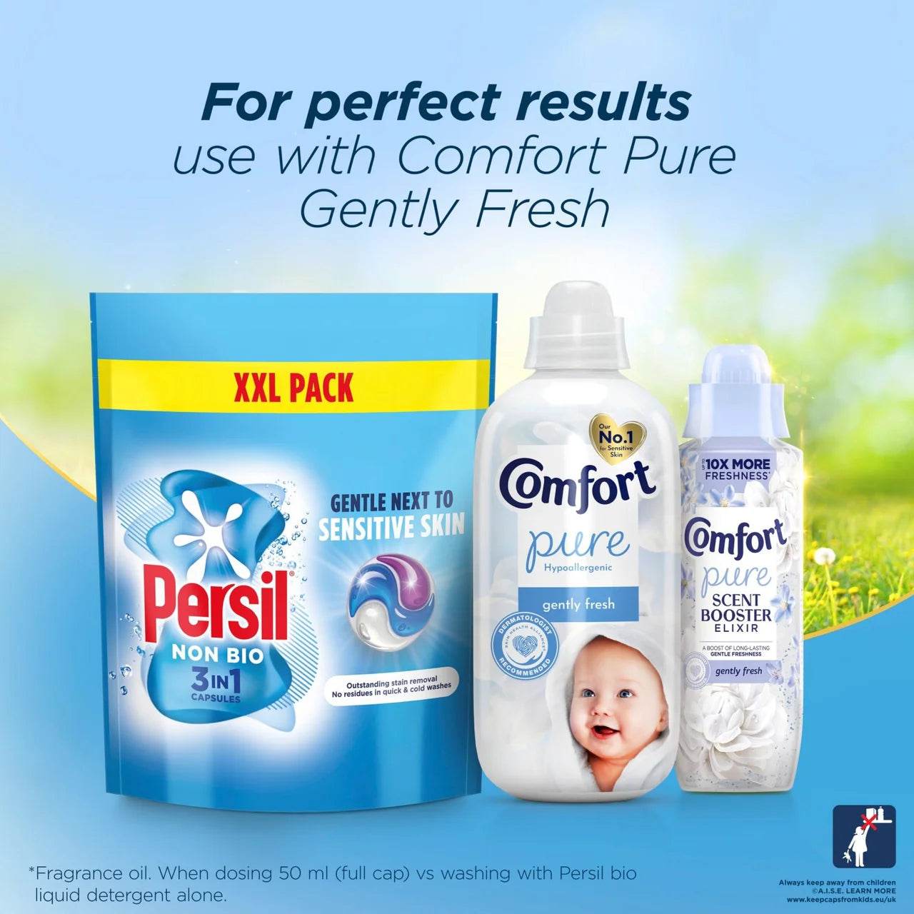 Persil Non Bio 3 in 1 Laundry Washing Detergent Capsules 48 Washes