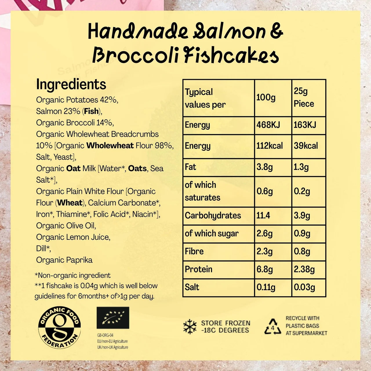 Lune & Wild Handmade Salmon & Broccoli Fishcakes 6+ Months 210g