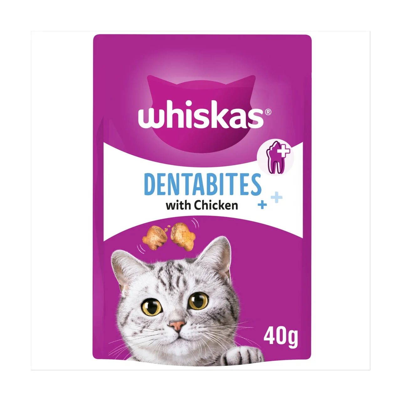 Whiskas Dentabites Adult Cat Dental Treat Biscuits with Chicken 40g