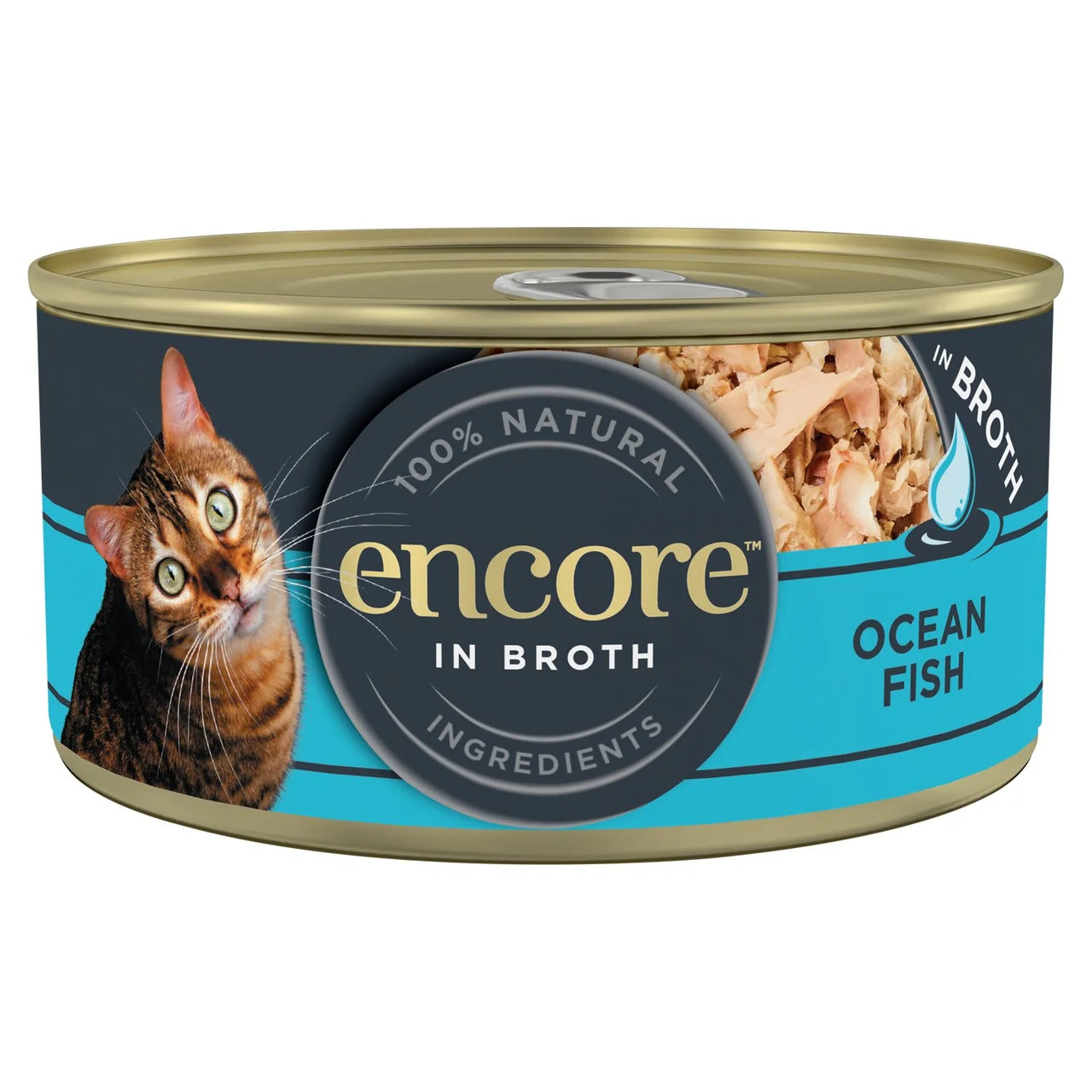 Encore Natural Wet Cat Food Tin Ocean Fish in Broth 70g