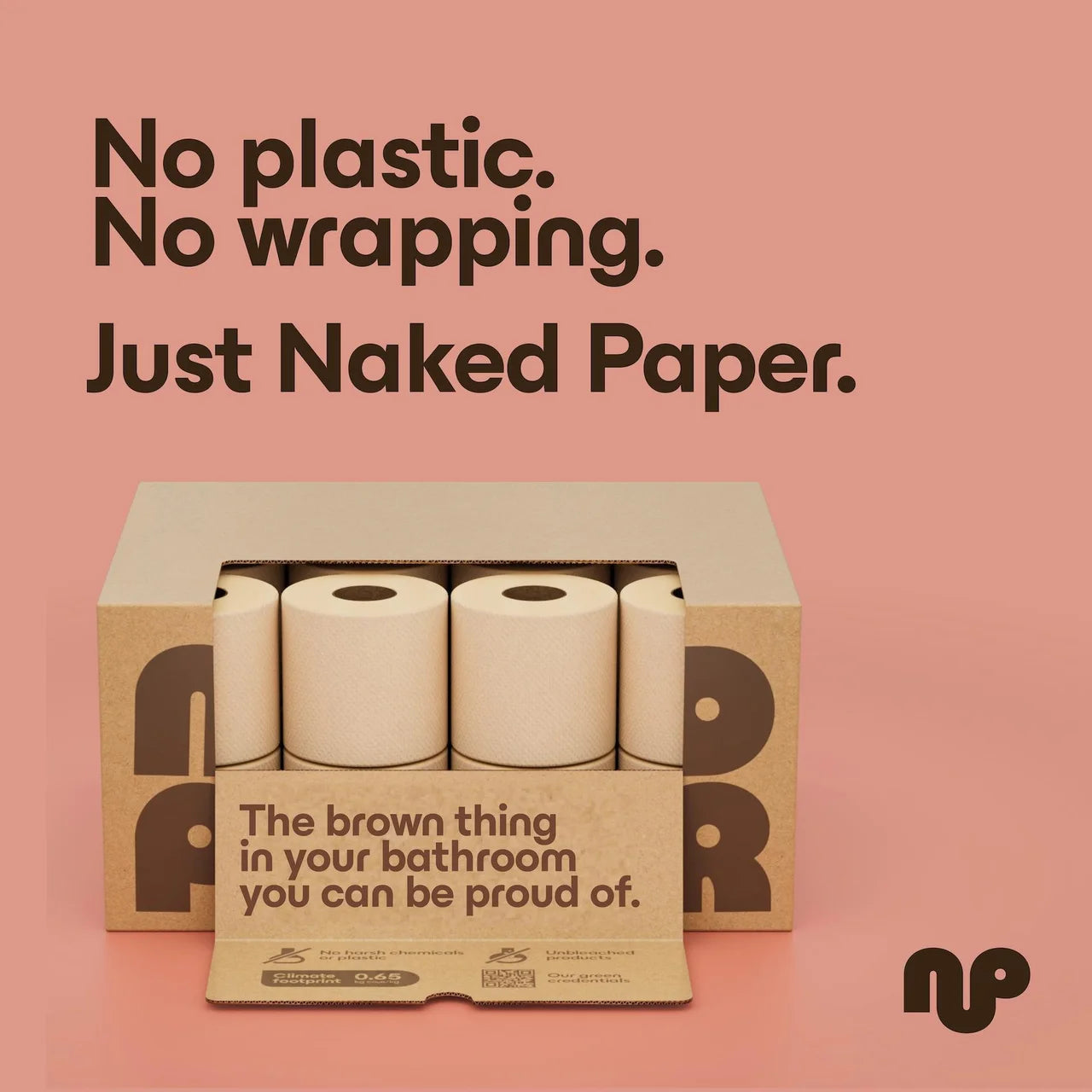 Naked Paper Unbleached Super Soft Extra Long Bamboo Toilet Paper 24 per pack
