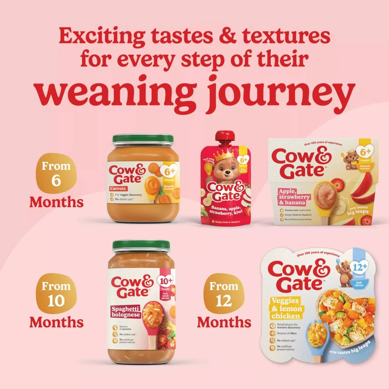 Cow & Gate Pumpkin Rice Baby Food Snack Jar 6+ Months 125g