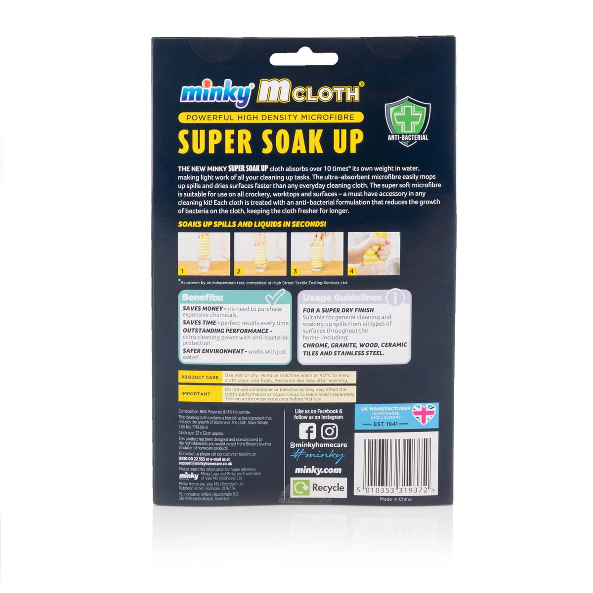 Minky Super Soak Up Microfibre Cloth