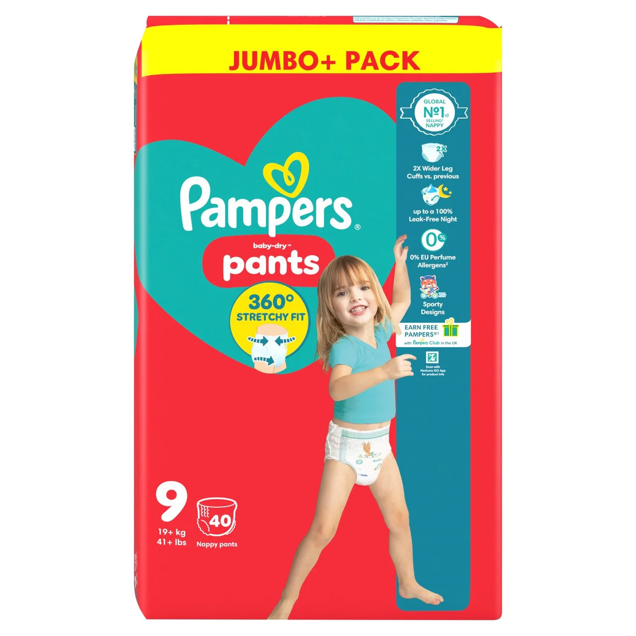 Pampers Baby Dry Nappy Pants Size 9 Jumbo 40 per pack
