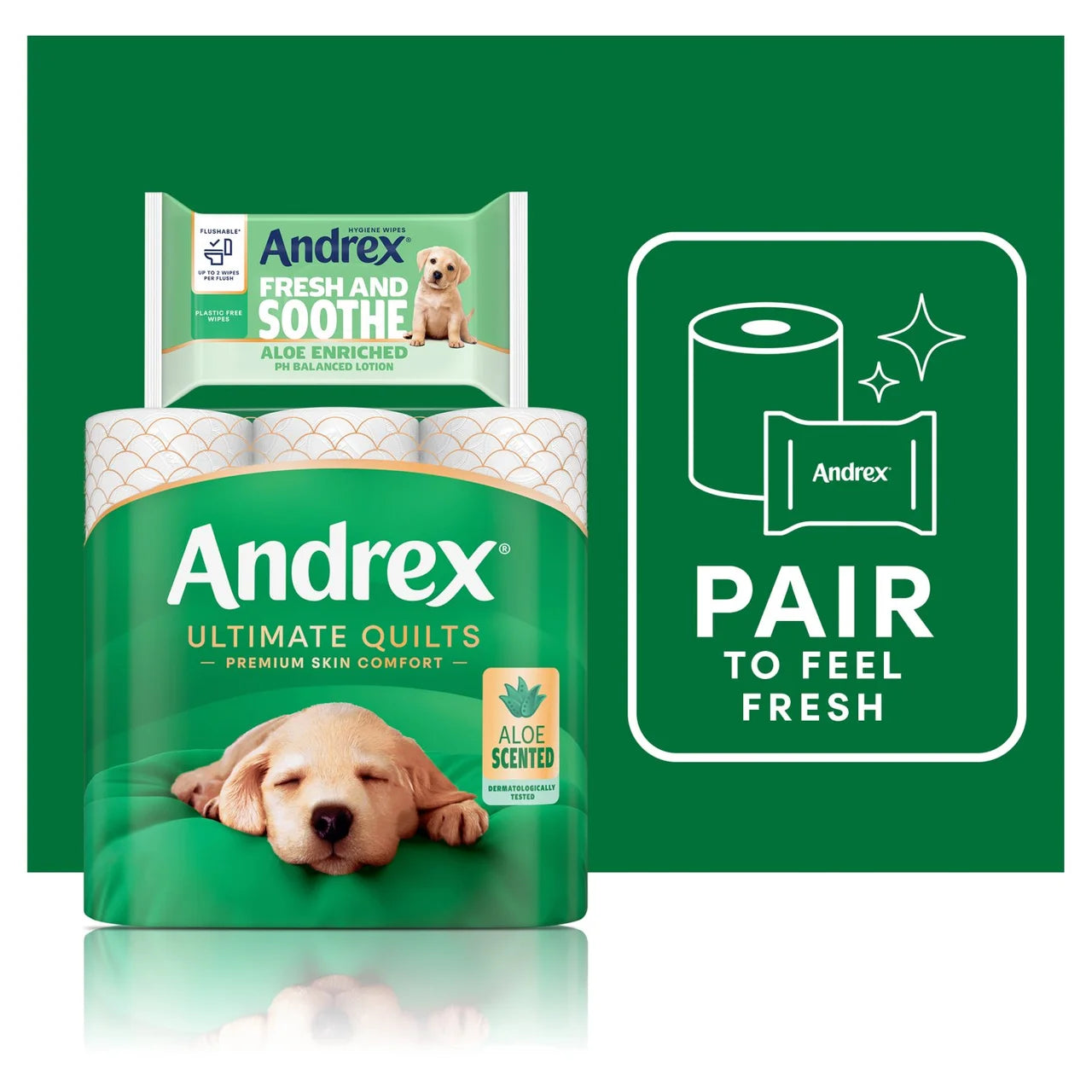 Andrex Ultimate Quilts + Aloe Vera Toilet Roll 9 per pack