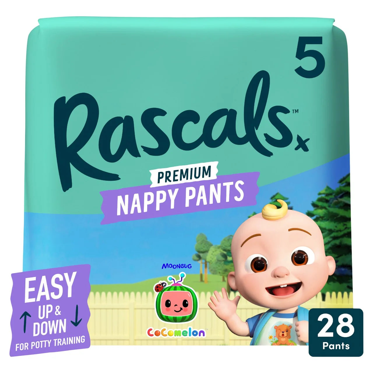 Rascals CoComelon Nappy Pants, Size 5 (13-18kg) 28 per pack