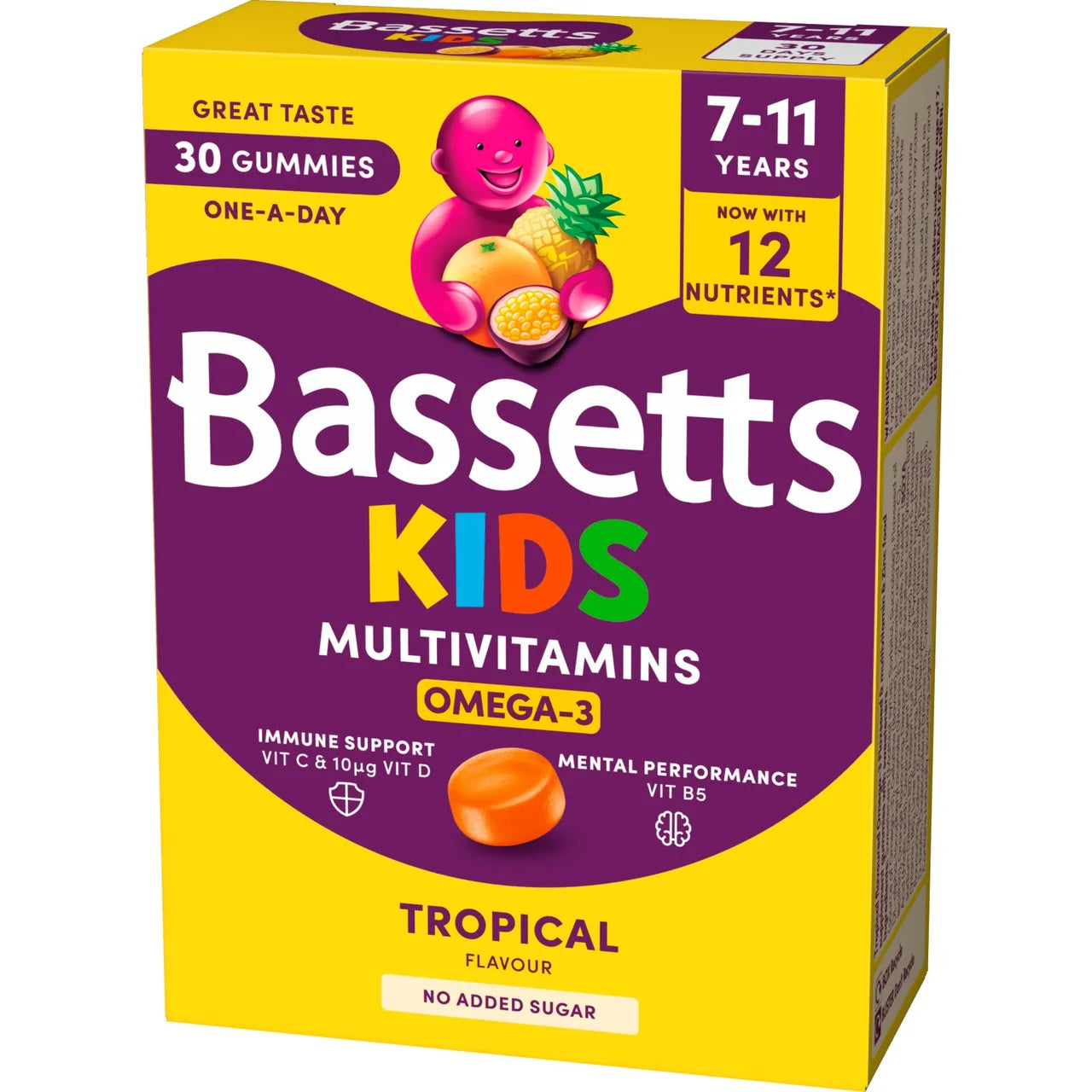 Bassetts Tropical Omega 3 & Multivitamins 7-11yrs , 30 per pack