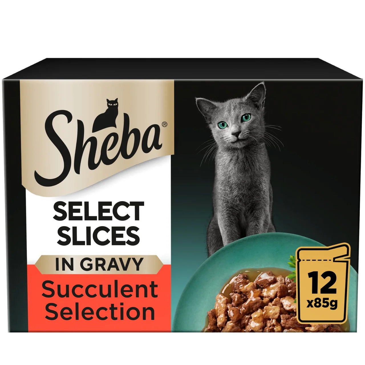 Sheba Select Slices Cat Food Pouches Succulent Selection in Gravy 12 x 85g