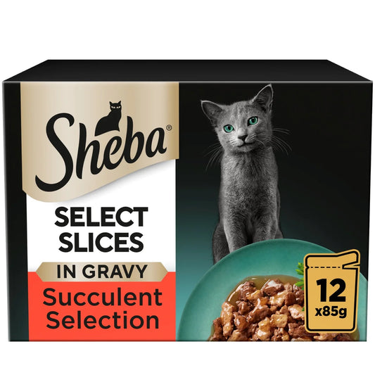 Sheba Select Slices Cat Food Pouches Succulent Selection in Gravy 12 x 85g
