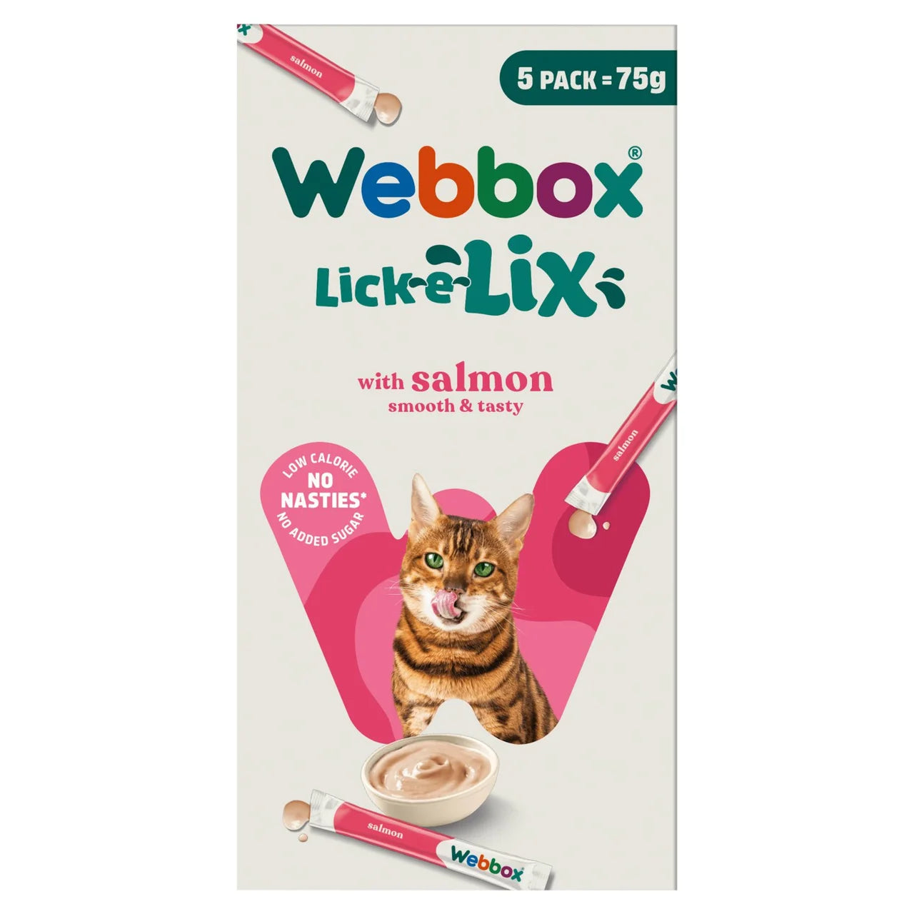 Webbox Lick-e-Lix with Salmon Yoghurty Cat Treats 5 x 15g