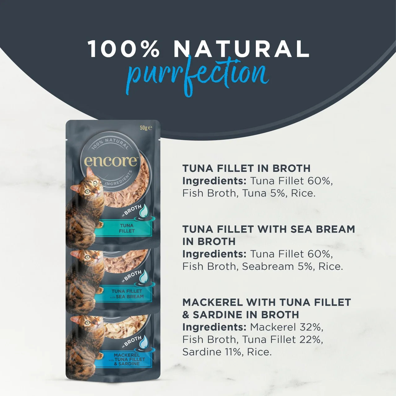 Encore Cat Broth Pouch Fish Selection 5 x 50g