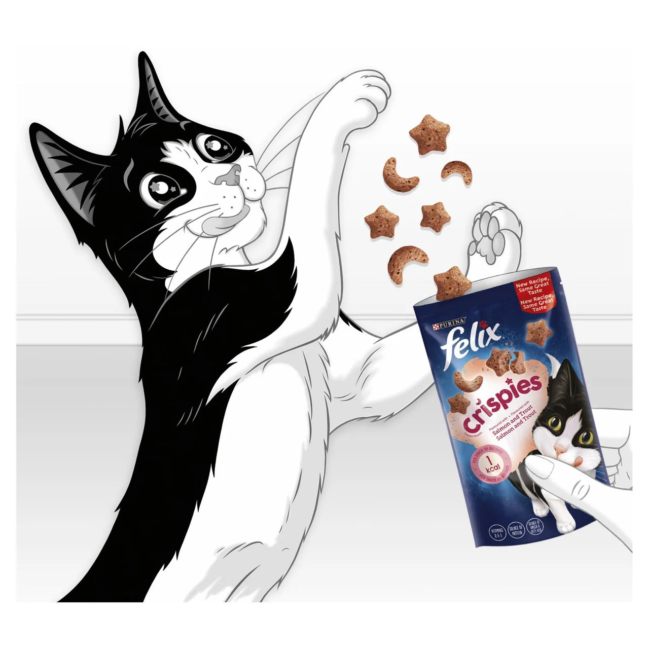 Felix Crispies Salmon & Trout Cat Treats 45g