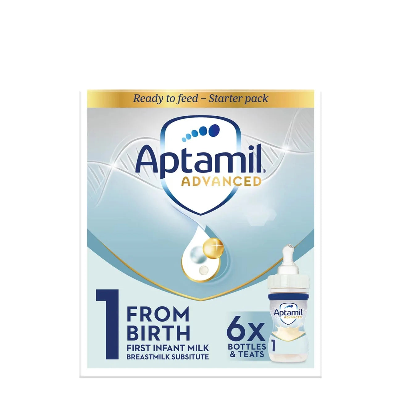 Aptamil Advanced 1 First Formula Baby Milk Liquid Starter Pack from Birth 6 x 70ml